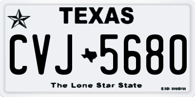 TX license plate CVJ5680
