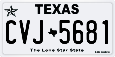 TX license plate CVJ5681