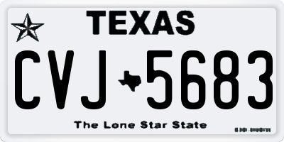 TX license plate CVJ5683