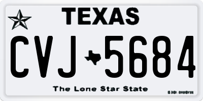 TX license plate CVJ5684