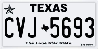 TX license plate CVJ5693