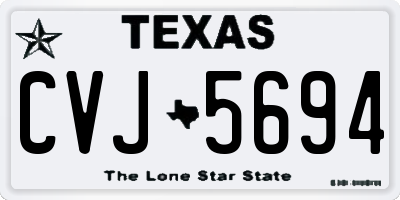 TX license plate CVJ5694