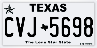 TX license plate CVJ5698