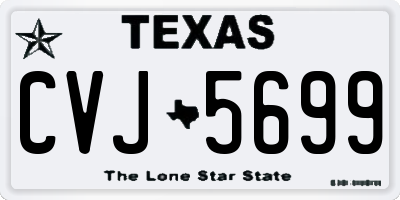 TX license plate CVJ5699
