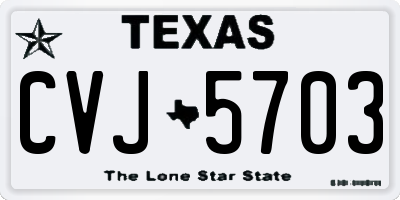 TX license plate CVJ5703