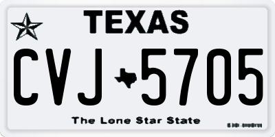 TX license plate CVJ5705