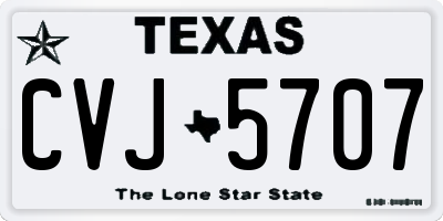 TX license plate CVJ5707