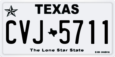 TX license plate CVJ5711