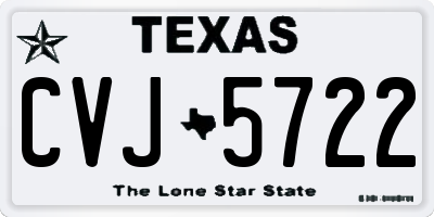 TX license plate CVJ5722