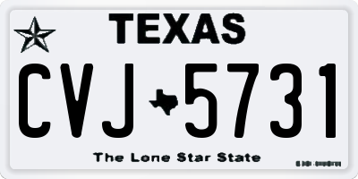 TX license plate CVJ5731