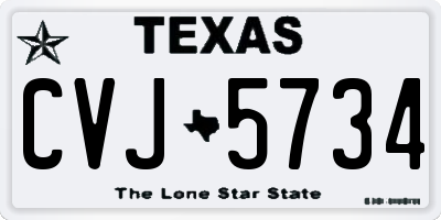 TX license plate CVJ5734