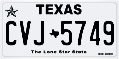 TX license plate CVJ5749