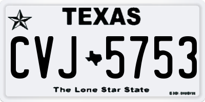 TX license plate CVJ5753