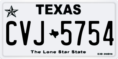 TX license plate CVJ5754