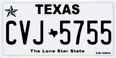 TX license plate CVJ5755