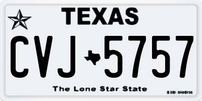 TX license plate CVJ5757
