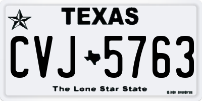 TX license plate CVJ5763