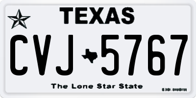 TX license plate CVJ5767