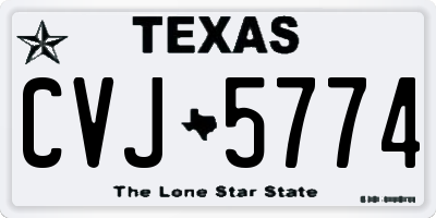 TX license plate CVJ5774