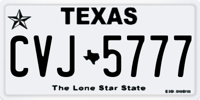 TX license plate CVJ5777