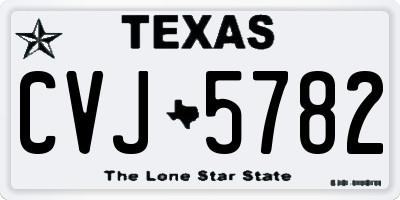 TX license plate CVJ5782
