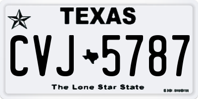 TX license plate CVJ5787