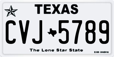 TX license plate CVJ5789