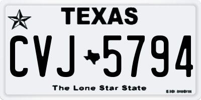TX license plate CVJ5794