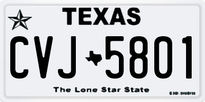 TX license plate CVJ5801