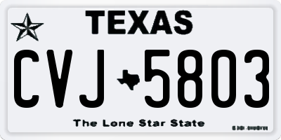 TX license plate CVJ5803