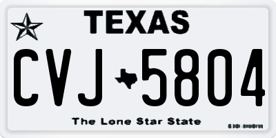 TX license plate CVJ5804