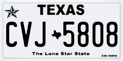 TX license plate CVJ5808