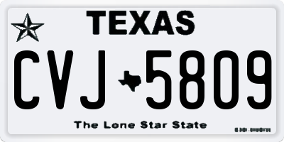 TX license plate CVJ5809