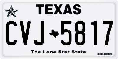 TX license plate CVJ5817