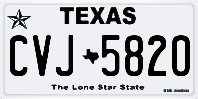 TX license plate CVJ5820