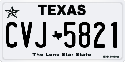 TX license plate CVJ5821