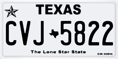 TX license plate CVJ5822