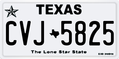 TX license plate CVJ5825