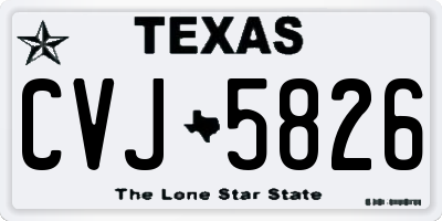 TX license plate CVJ5826