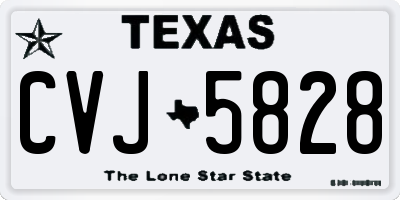 TX license plate CVJ5828