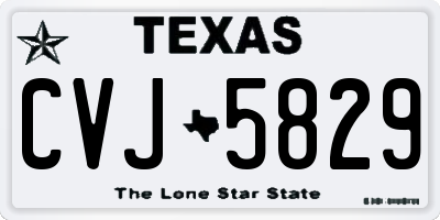 TX license plate CVJ5829