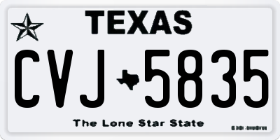TX license plate CVJ5835
