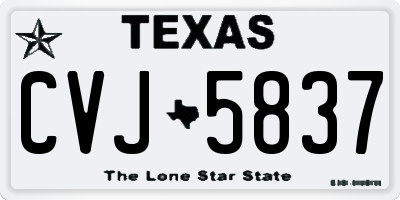 TX license plate CVJ5837