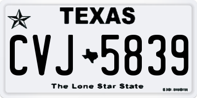 TX license plate CVJ5839