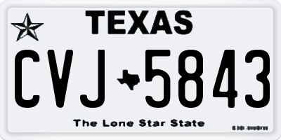 TX license plate CVJ5843