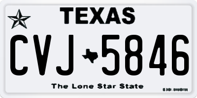TX license plate CVJ5846