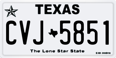 TX license plate CVJ5851
