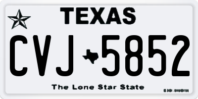 TX license plate CVJ5852