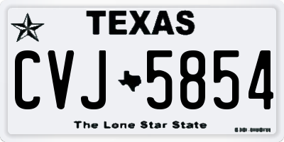 TX license plate CVJ5854