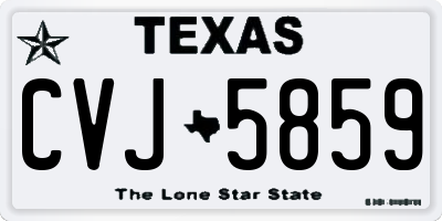 TX license plate CVJ5859